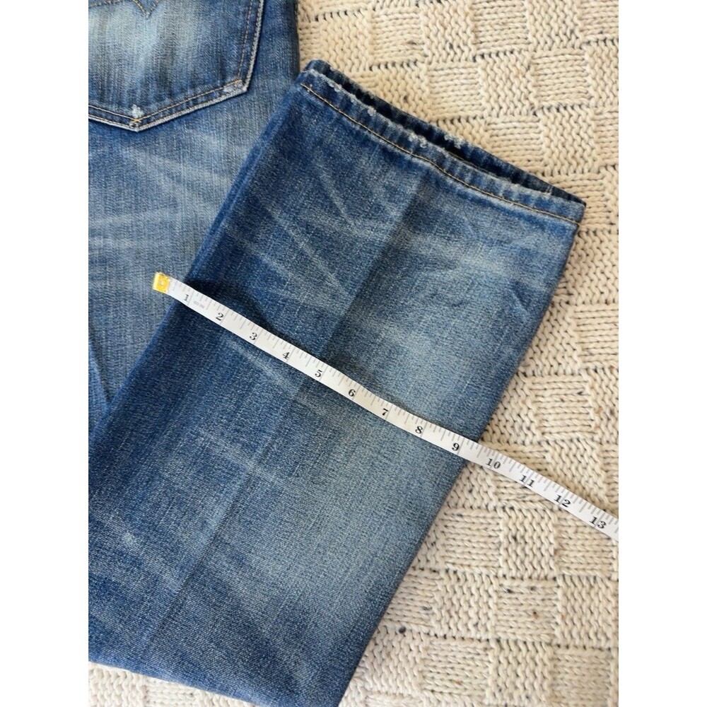 Polo Ralph Lauren Varick Slim Straight Jeans Mens 40x30 Blue Distressed Denim - Picture 8 of 10
